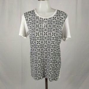 J.Crew Size Small Black/White Graphic T-Shirt Top